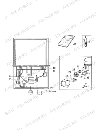 Взрыв-схема холодильника Electrolux ER7702B - Схема узла Functional parts